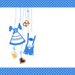 Octoberfest Symbols & Pattern Border Dots Blue