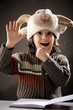 Photo: Fine portrait of cute little boy in retro style Fine portrait of cute little boy in retro style