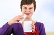 Photo: Woman with gift package Woman with gift package