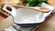 Serving Marrow soup with mint