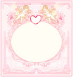 Illustration: happy valentines day vintage card with cupids happy valentines day vintage card with cupids