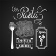 Illustration of a vintage graphic element for menu on blackboard