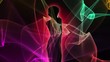 Dancing silhouette of a woman with smokey background.