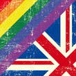 English and gay grunge Flag