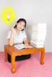 Asian Thai Student getting some idea