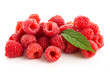 Photo: Frische Himbeeren mit Himbeerblatt Frische Himbeeren mit Himbeerblatt