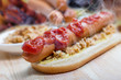 steaming hot dog