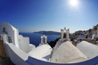 Foto: Santorini with churches and sea view in Greece Santorini with churches and sea view in Greece