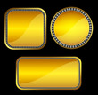 Golden buttons with gems