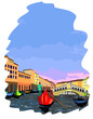 Vector illustration of Grand Canal in Venice