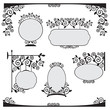Vector set of blank signs with forged pattern