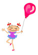 Funny girl with balloon