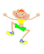 Cheerful painted boy