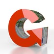3d render of a isolated repeat icon  with euro texture