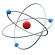 Abstract atom 3D render isolated on white