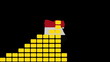 Graph with Egypt map flag animation