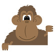 cartoon illustration of a monkey