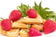 Raw strawberry and tasty cake