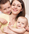 Young mother with little sons