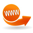 nom de domaine sur bouton web orange