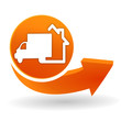 livraison à domicile sur bouton web orange