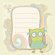 Cute cartoon owl invitation fcard