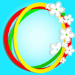 flowers on blue background