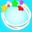 flowers on blue background 2