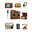 Vintage media stuff icons