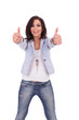 Casual Woman Double Thumbs Up