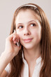 Teenager girl and mobile phone