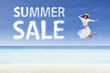 Girl jump and summer sale cloud