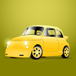 Tuning yellow retro car, vector