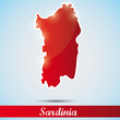 shiny icon in form of Sardinia island, Italy