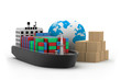 Illustration: Cargo ship and luggage’s Cargo ship and luggage’s