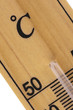 Oblique close up of thermometer in celsius scale