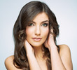 Close Up Woman Face Portrait W...