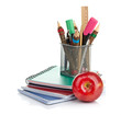pencil box with school equipment