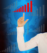business woman drawing a graph
