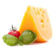 Photo: Cheese and basil leaves still life Cheese and basil leaves still life