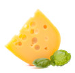 Photo: Cheese and basil leaves Cheese and basil leaves