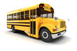 Illustration: 3d school bus on white background 3d school bus on white background