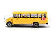 Illustration: 3d school bus on white background 3d school bus on white background