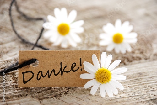 Photo: natural looking label with Danke! natural looking label with Danke!