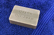 Olive oil soap on a blue towel