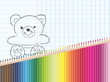 Dessin et crayons de couleur : ourson