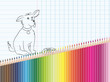 Dessin et crayons de couleur : chien