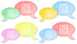 QR chat dialog - set of four versions