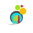 Vector: Colored circles with kitchen cutlery Colored circles with kitchen cutlery