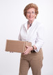 Senior lady with parcel